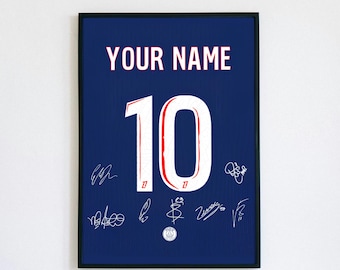 Custom PSG Jersey Poster: Personalized Football Gift (Digital Download)