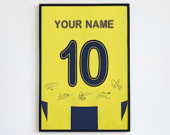 Póster personalizado de la camiseta del Fenerbahçe: Nombre y número personalizados (descarga digital PNG y PDF)