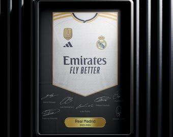 Real Madrid 2023-2024 Signed Jersey Poster: Football Art (Digital Download)