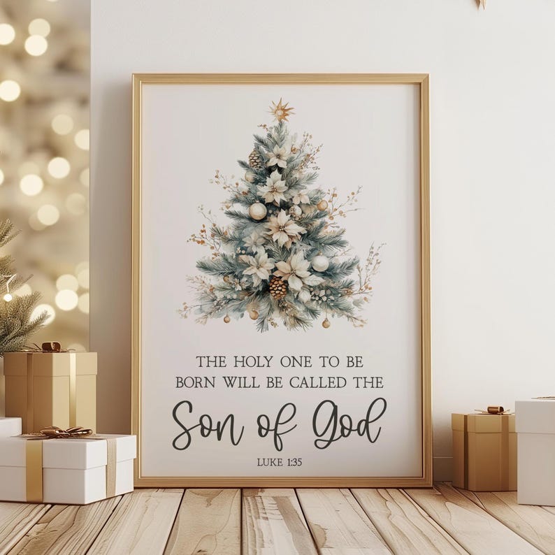 Printable Christmas Bible Verse, Christmas Scripture Printable, Luke 1: ...