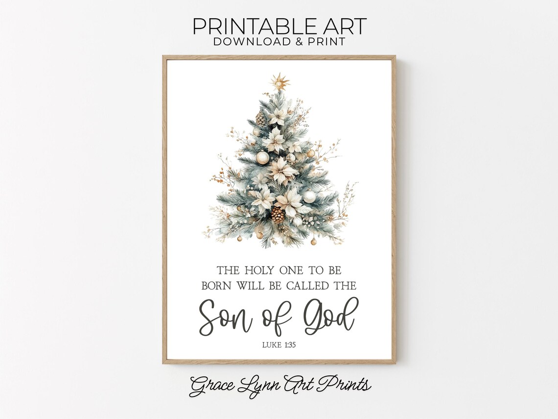 Printable Christmas Bible Verse, Christmas Scripture Printable, Luke 1