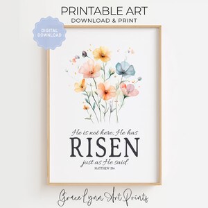 he is not here printable sign, he has risen printable, easter bible verse printable, he is risen printable, easter scripture printable, bible verse printable, bible verse wall art, scripture wall art, scripture printable sign, matthew 28:6 printable, printable easter wall art, religious wall art easter decor, easter bible verse sign, easter quote wall art, resurrection quote printable, he is risen sign, religious easter sign