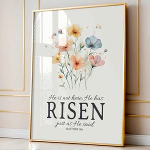 he is not here printable sign, he has risen printable, easter bible verse printable, he is risen printable, easter scripture printable, bible verse printable, bible verse wall art, scripture wall art, scripture printable sign, matthew 28:6 printable, printable easter wall art, religious wall art easter decor, easter bible verse sign, easter quote wall art, resurrection quote printable, he is risen sign, religious easter sign