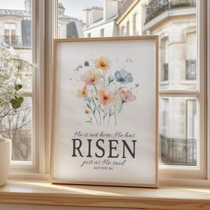 he is not here printable sign, he has risen printable, easter bible verse printable, he is risen printable, easter scripture printable, bible verse printable, bible verse wall art, scripture wall art, scripture printable sign, matthew 28:6 printable, printable easter wall art, religious wall art easter decor, easter bible verse sign, easter quote wall art, resurrection quote printable, he is risen sign, religious easter sign