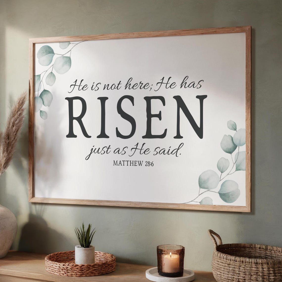 He Is Scripture He is Not Here; He Has Risen Printable - Matthew 28:6, Printable ...