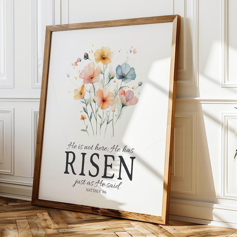 he is not here printable sign, he has risen printable, easter bible verse printable, he is risen printable, easter scripture printable, bible verse printable, bible verse wall art, scripture wall art, scripture printable sign, matthew 28:6 printable, printable easter wall art, religious wall art easter decor, easter bible verse sign, easter quote wall art, resurrection quote printable, he is risen sign, religious easter sign