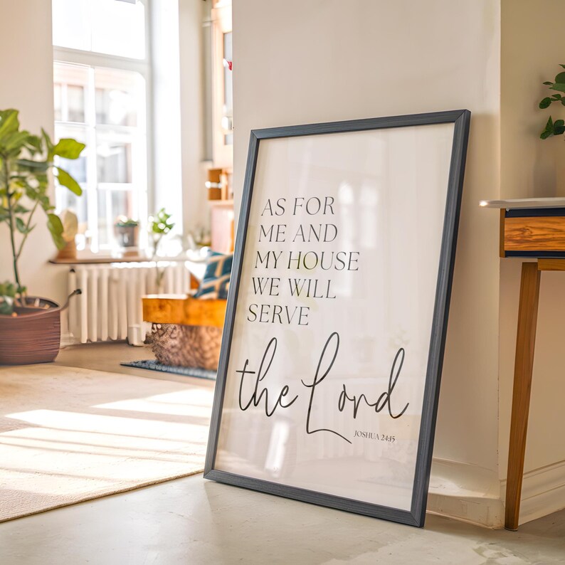 as for me and my house sign, bible verse printable, bible verse wall art, scripture wall art