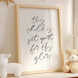 This Child Is Set Apart For His Glory Printable, Nursery Wall Art, Christian Nursery Sign, Nursery Printable Art, Bible Verse Printable