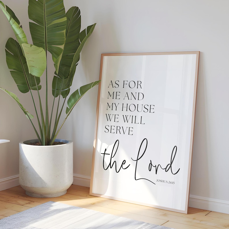 as for me and my house sign, bible verse printable, bible verse wall art, scripture wall art