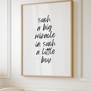Such A Big Miracle In Such A Little Boy Printable, Nursery Printable Decor, New Baby Printable Art, Nursery Wall Art, Boys Room Wall Decor