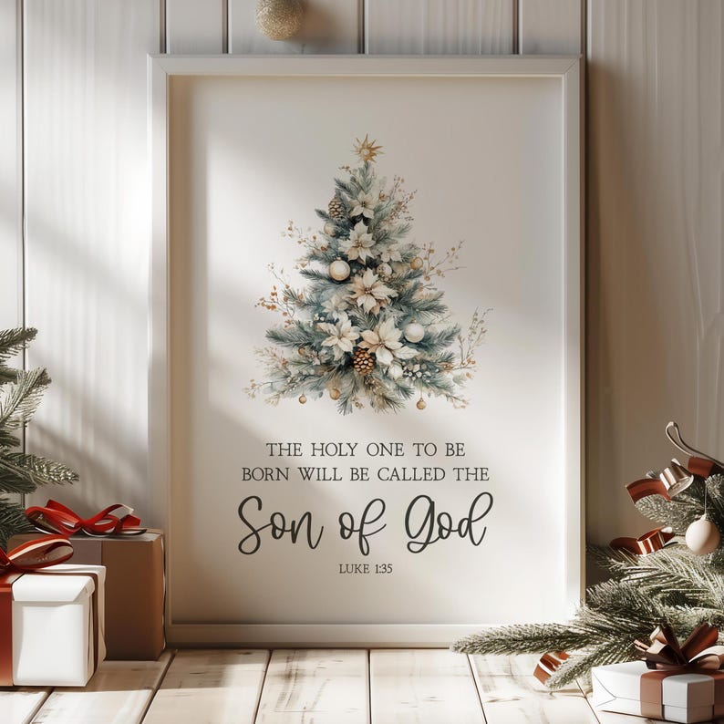 Printable Christmas Bible Verse, Christmas Scripture Printable, Luke 1: ...