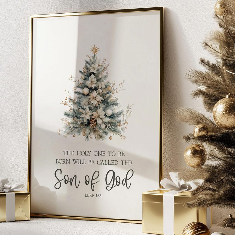 Printable Christmas Bible Verse, Christmas Scripture Printable, Luke 1: ...