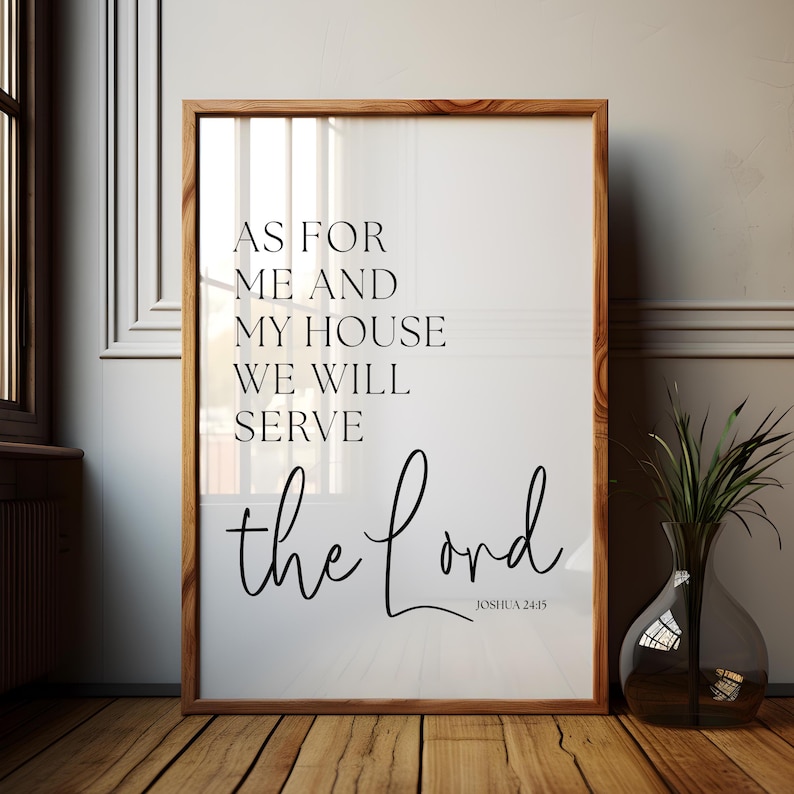 as for me and my house sign, bible verse printable, bible verse wall art, scripture wall art
