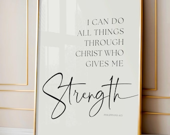 Filippesi 4:13 stampabile, Posso fare ogni cosa in Cristo, Poster con versetti della Bibbia, Arte murale cristiana stampabile, Scritture stampabili