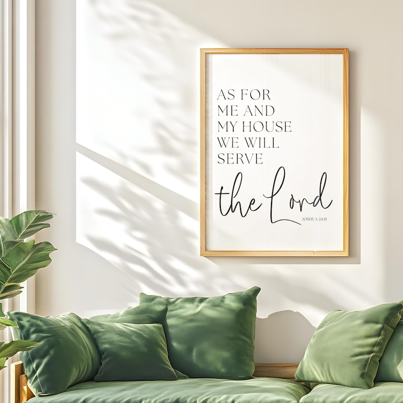 as for me and my house sign, bible verse printable, bible verse wall art, scripture wall art