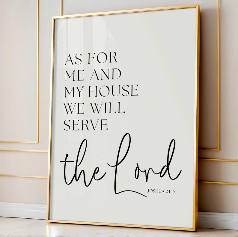 as for me and my house sign, bible verse printable, bible verse wall art, scripture wall art