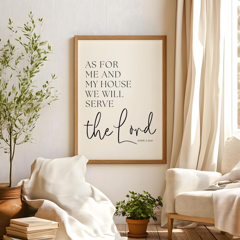 as for me and my house sign, bible verse printable, bible verse wall art, scripture wall art