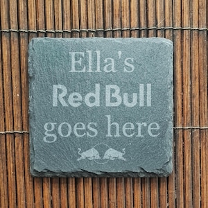 Slate Red Bull Coaster