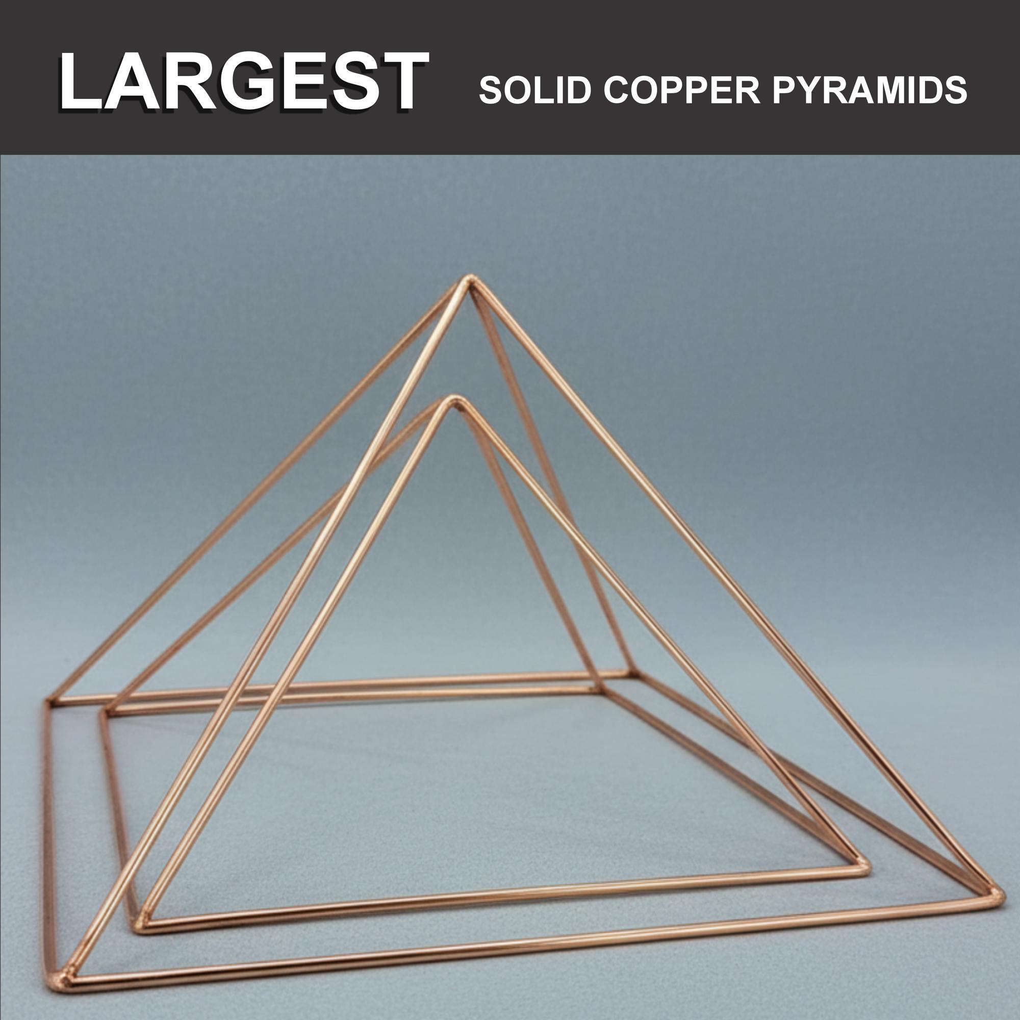 Pyramid Copper Rods Large Copper Pyramid 10” 12”, Giza Proportions, Thicker Solid Copper ...