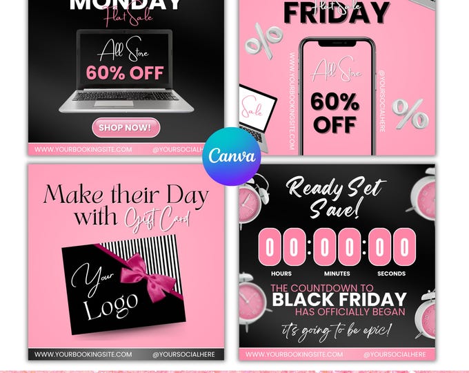 Black Friday Flyer, black Friday Sale Flyer, Black Friday Special Flyer, cyber Monday flyer, Pink Friday Flyer, Flash Sale Flyer, Canva