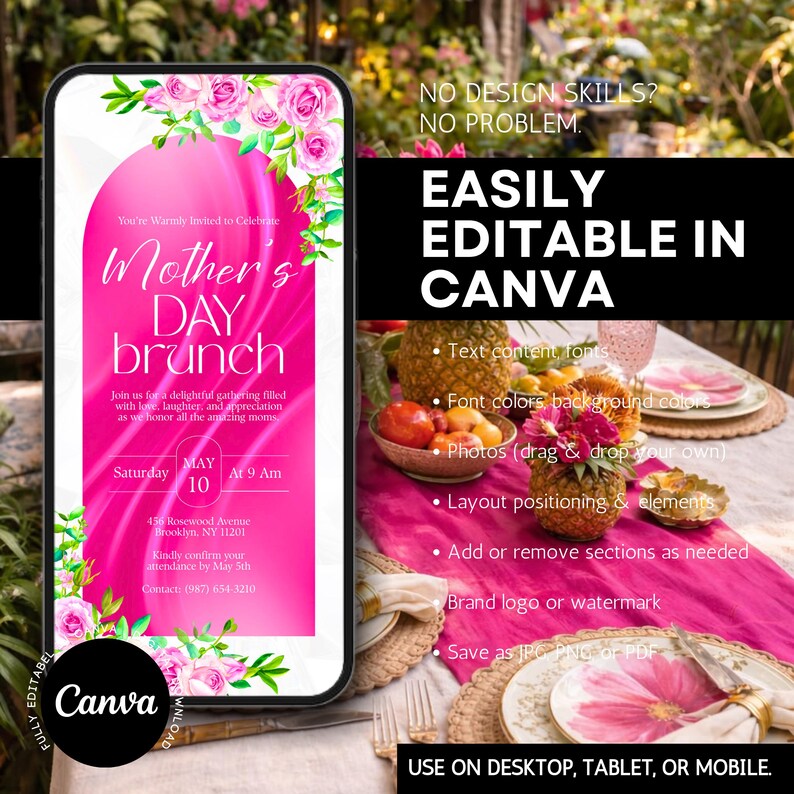 Editable Mothers Day Brunch Invitation Template, Mother's Day Invite, Digital Text Pink Floral Mothers Day Invitation, Mother's Day Evite Editable Mothers Day Brunch Invitation Template, Mother's Day Invite, Digital Text Pink Floral Mothers Day Invitation, Mother's Day Evite Editable Mothers Day Brunch Invitation Template, Mother's Day Invite, Digital Text Pink Floral Mothers Day Invitation, Mother's Day Evite
