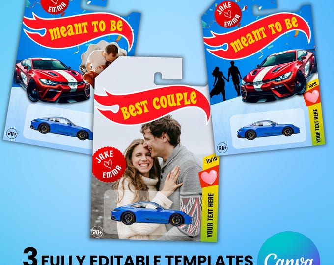 Toy car packaging, Toy Car Packaging Template, Couple Toy Car Packaging, Printable Love Car Toy Gift,  Toy Car Surprise Gift, Canva Editable