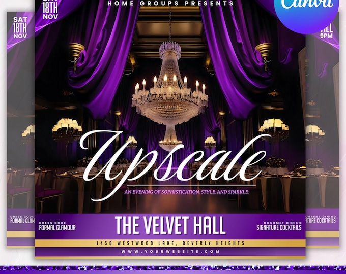 Upscale Gala Flyer, Upscale Classy Event Gala Flyer, Elegant Celebrations, Modern Invitation & Promotion Ad, Luxury Flyer, Canva Editable