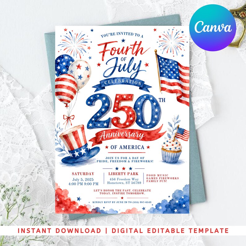 America 250 Invitation Template, Canva Editable Patriotic Invite, 250 Years Celebration, Independence Day Party Invitation, Instant Download America 250 Invitation Template, Canva Editable Patriotic Invite, 250 Years Celebration, Independence Day Party Invitation, Instant Download America 250 Invitation Template, Canva Editable Patriotic Invite, 250 Years Celebration, Independence Day Party Invitation, Instant Download