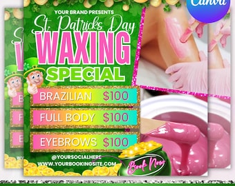 Wax Booking Flyer, March Booking Flyer, Wax Deals Bookings Flyer, Wax Book Now Flyer, Wax Books Open Flyer, Canva Editable