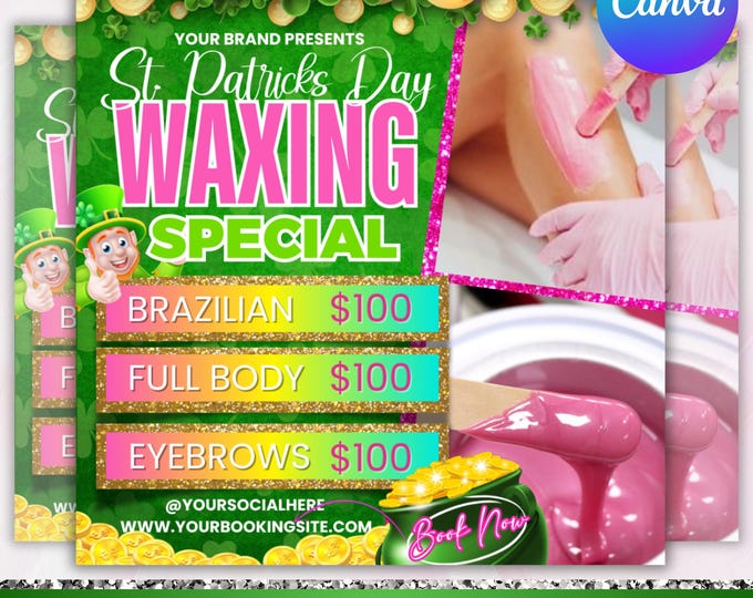 Wax Booking Flyer, March Booking Flyer, Wax Deals Bookings Flyer, Wax Book Now Flyer, Wax Books Open Flyer, Canva Editable