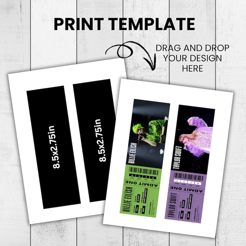 Editable Concert Ticket Template, DIY Event Ticket, Surprise Gift Custom Concert Ticket, Printable Concert Tickets Gift Idea, Canva Editable