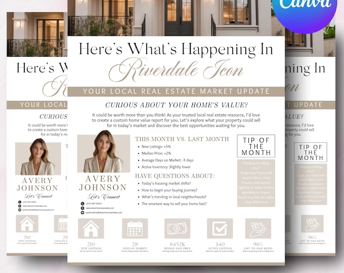 Real Estate Flyer, Realtor Flyer Template, Buying or Selling Real Estate Flyer, Home Buying Flyer, Real Estate Marketing, Canva Editable