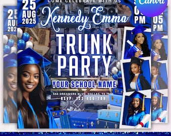 Trunk Party Flyer, Farewell Party Invite, DIY Trunk Party Flyer, Graduation Party Invitation, College Send Off Invitation, Canva Editable