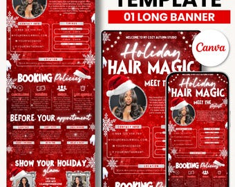 Christmas Hair Stylist Acuity Scheduling Template, Editable Acuity Template, Acuity Scheduling, Website Template, Diy Acuity Booking Website