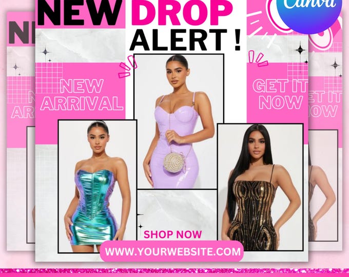 New Arrivals Flyer, New Collection Flyer, Boutique Sale Flyer, Clothing Flyer, Shop Now Flyer, Social Media Template, Canva Editable