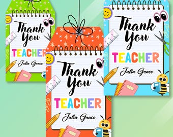 Editable Teacher Appreciation Week Gift Tags Thank You Teacher Gift Tag School Party Favor Printable Label Template Instant Digital Download