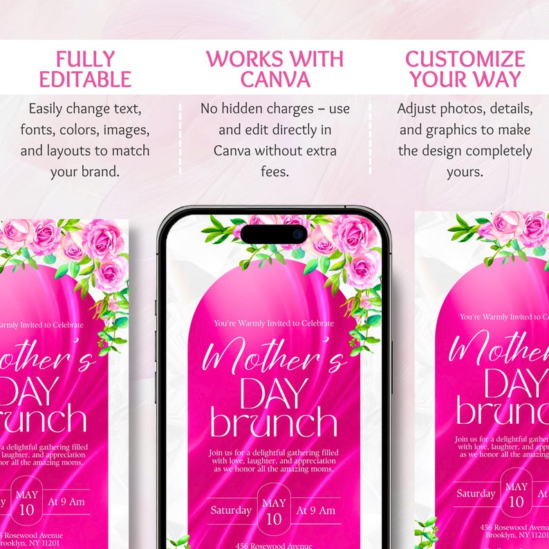 Editable Mothers Day Brunch Invitation Template, Mother's Day Invite, Digital Text Pink Floral Mothers Day Invitation, Mother's Day Evite Editable Mothers Day Brunch Invitation Template, Mother's Day Invite, Digital Text Pink Floral Mothers Day Invitation, Mother's Day Evite Editable Mothers Day Brunch Invitation Template, Mother's Day Invite, Digital Text Pink Floral Mothers Day Invitation, Mother's Day Evite