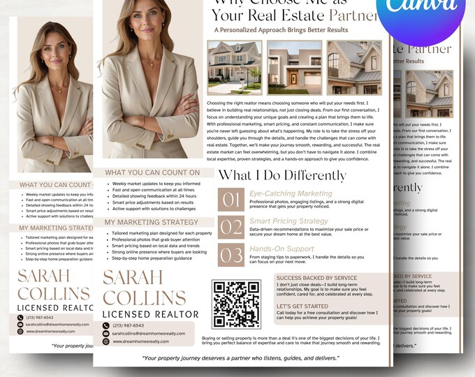 Real Estate Introduction Flyer, What Makes Me Different Flyer, Introduction Flyer, Real Estate Marketing, Marketing Flyer Canva Editable