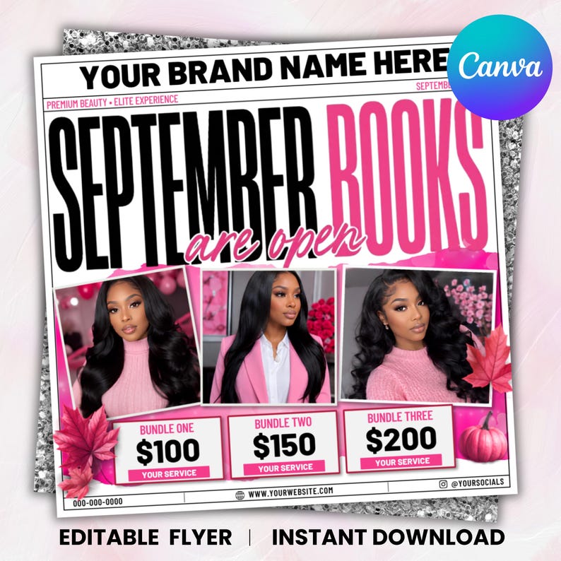 September Booking Flyer, September flyer, Fall Booking Flyer, September Books Open, Wig Install, Lash Nail Braids Flyer, Editable in Canva September Booking Flyer, September flyer, Fall Booking Flyer, September Books Open, Wig Install, Lash Nail Braids Flyer, Editable in Canva September Booking Flyer, September flyer, Fall Booking Flyer, September Books Open, Wig Install, Lash Nail Braids Flyer, Editable in Canva