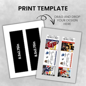 Editable Hockey Ticket, Hockey Ticket Template, Surprise Hockey Game Ticket, Printable Sports Ticket Gift for Him,  Canva Editable