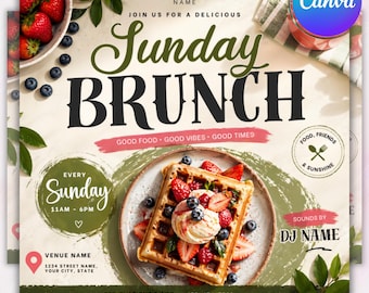 Sunday Brunch Party Flyer,