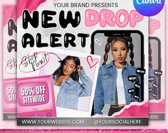 New Arrivals Flyer, New Collection Flyer, Boutique Sale Flyer, Clothing Flyer, Shop Now Flyer, Social Media Template, Canva Editable