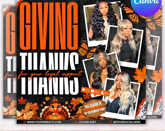 November Booking Flyer, Fall Szn Booking Flyer, Thanksgiving Book Now, November Hair Lash Nail Braids MUA Wig Autumn Flyer, Canva Editable