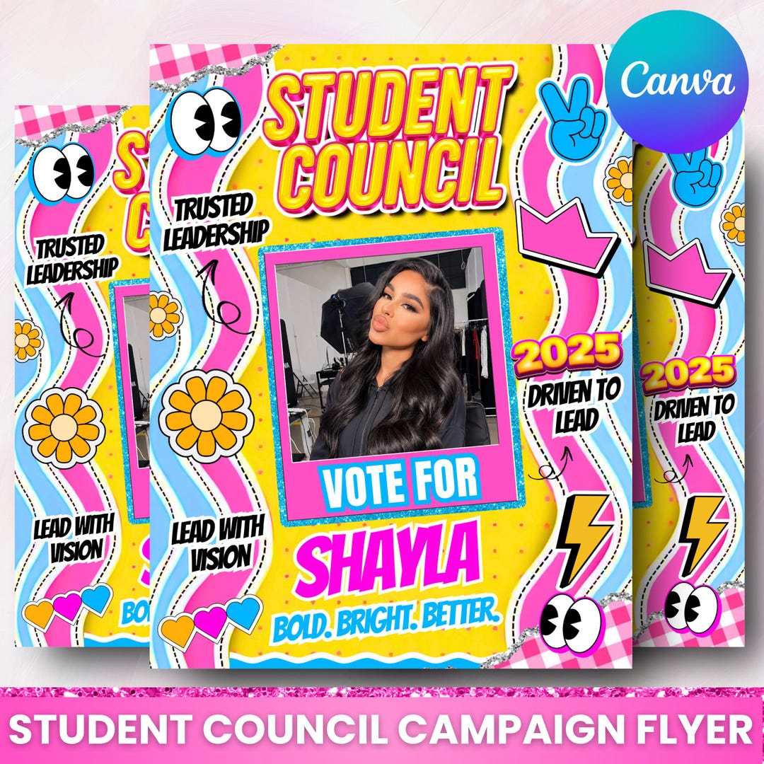 Student Council Campaign Flyer Template, School Election Flyer ...