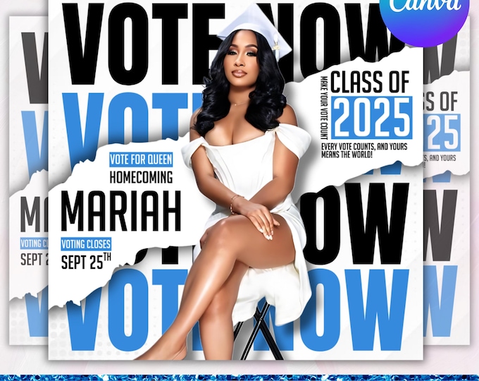 Homecoming Queen Flyer, Homecoming King flyer, homecoming campaign flyer, Vote Homecoming, HOCO Flyer, Vote for me Flyer, Canva Editable