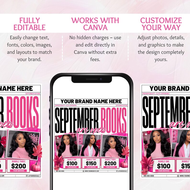 September Booking Flyer, September flyer, Fall Booking Flyer, September Books Open, Wig Install, Lash Nail Braids Flyer, Editable in Canva September Booking Flyer, September flyer, Fall Booking Flyer, September Books Open, Wig Install, Lash Nail Braids Flyer, Editable in Canva September Booking Flyer, September flyer, Fall Booking Flyer, September Books Open, Wig Install, Lash Nail Braids Flyer, Editable in Canva