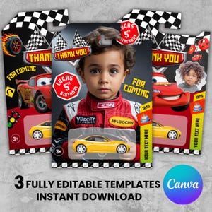 Toy car packaging, Toy Car Packaging Template, Printable Car Birthday Favor Tag, Race Car Tag Party Supplies, Canva Editable