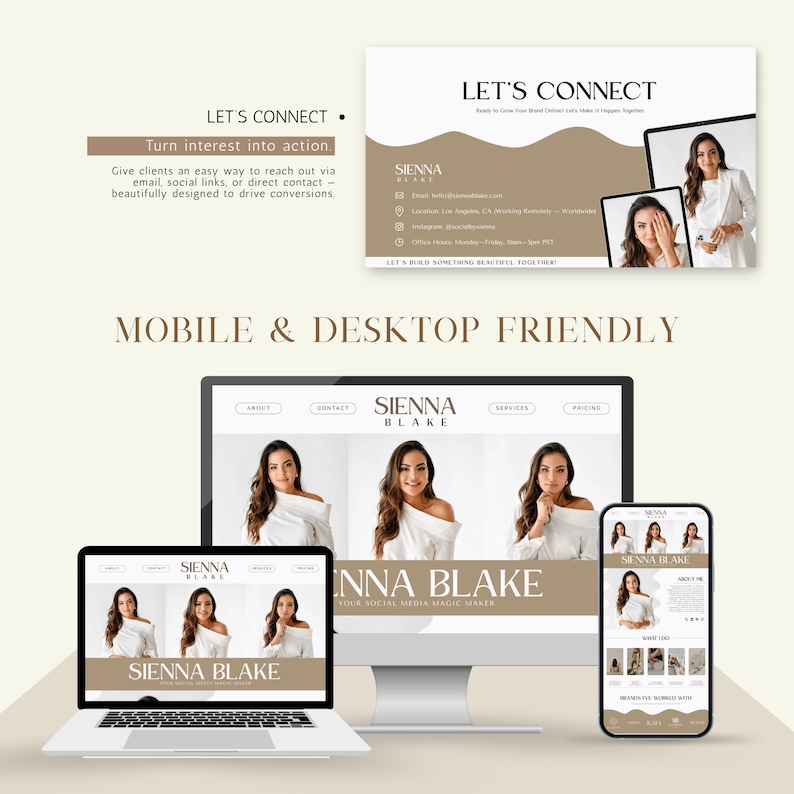Social Media Manager Website Template Canva Website for SMM, Virtual