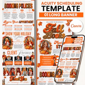 Fall Acuity Scheduling Template, Autumn Acuity Scheduling Template, Thanksgiving Acuity, Lashes Website Banner Lash Acuity, DIY Canva