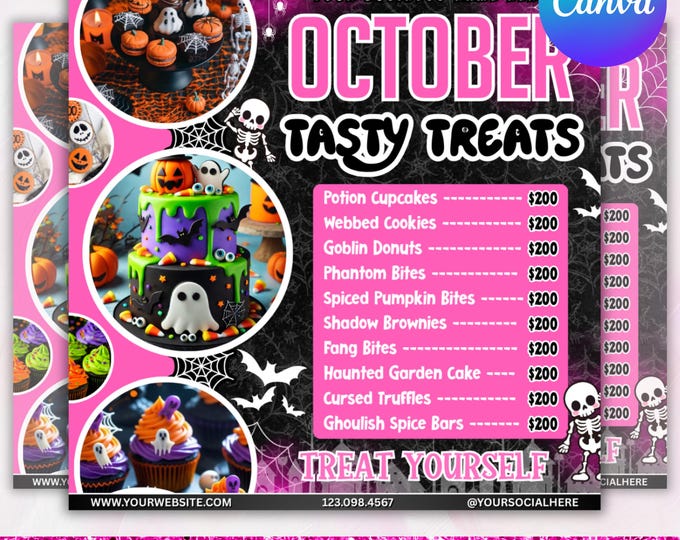 October Bake Sale Flyer, Bakery Flyer, October Sweet Treats Flyer, Halloween Dessert Flyer, Bake Shop Flyer, Pastry Flyer, Cake Flyer